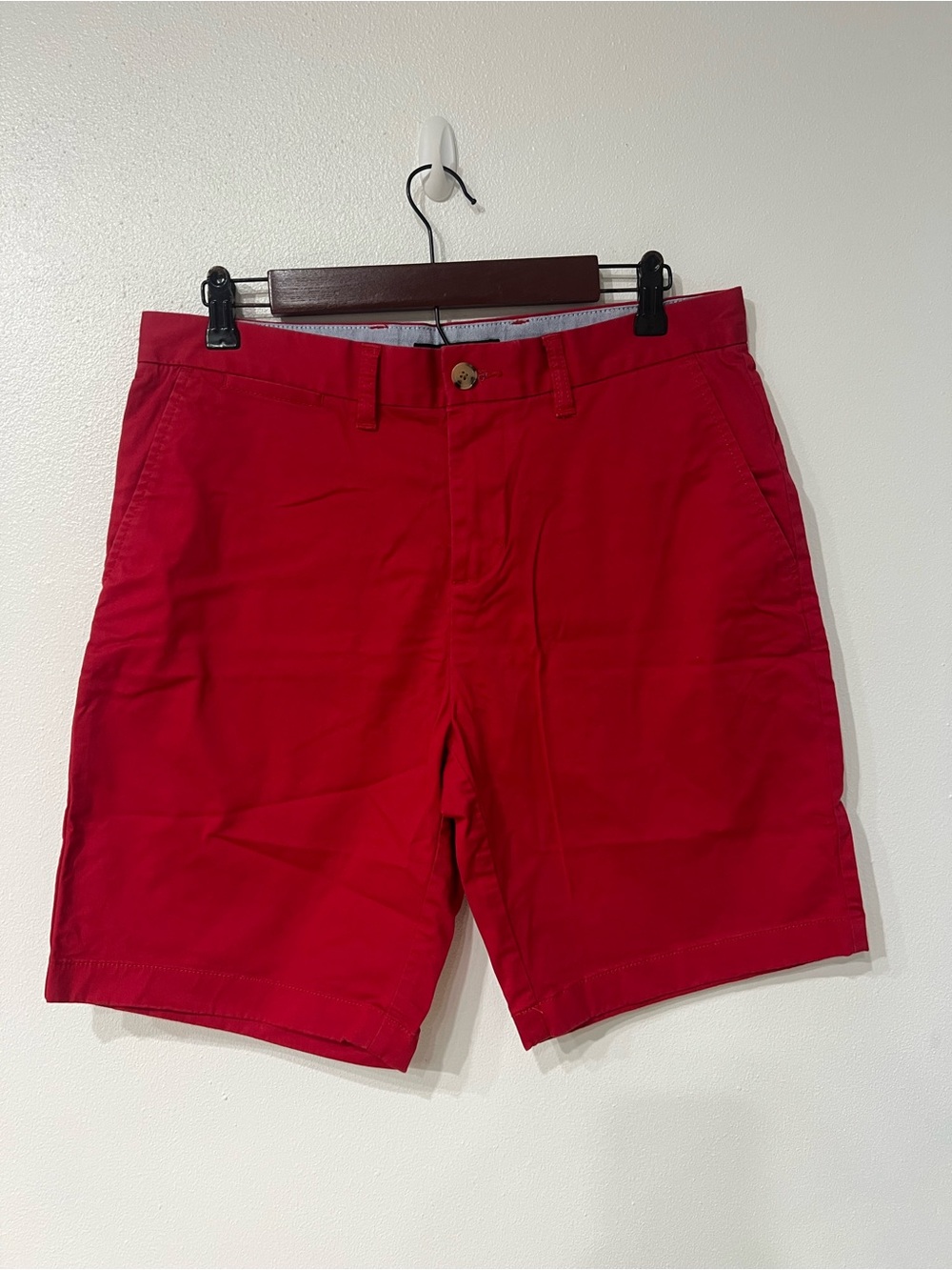 Tommy Hilfiger Bright Red Flat-Front Men's Shorts